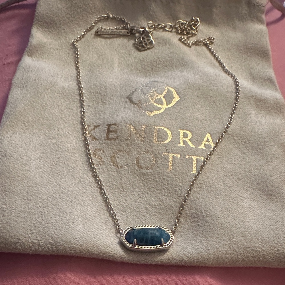 Gold Necklace with Green Pendant by Kendra Scott